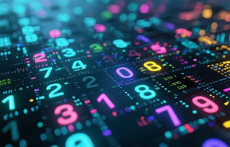抽象的数字矩阵代表数据随机性